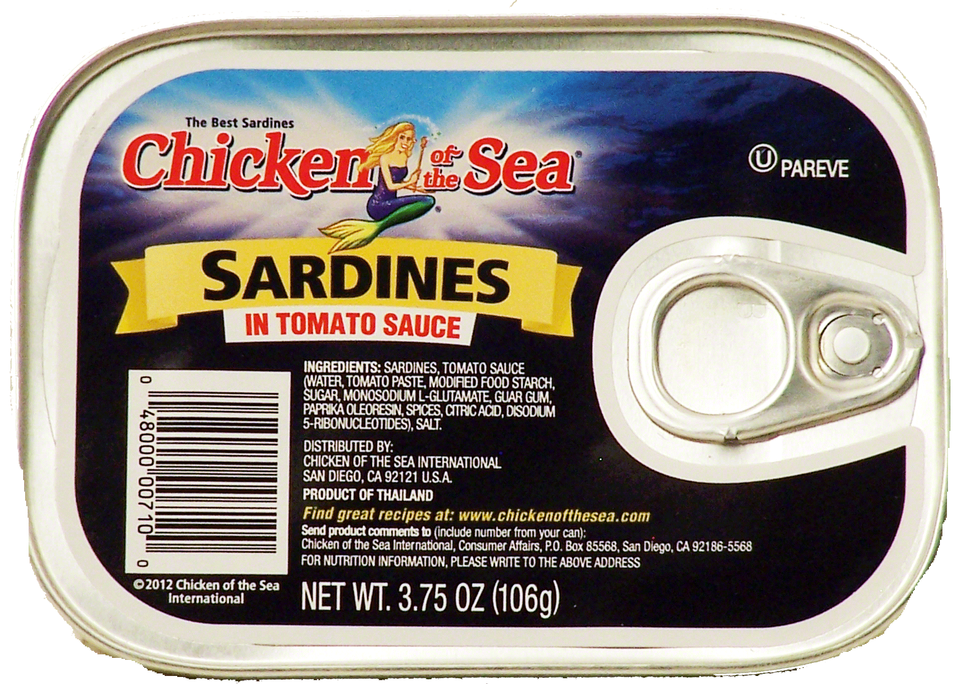 Chicken Of The Sea&nbsp;&nbsp;sardines in tomato sauce Full-Size Picture